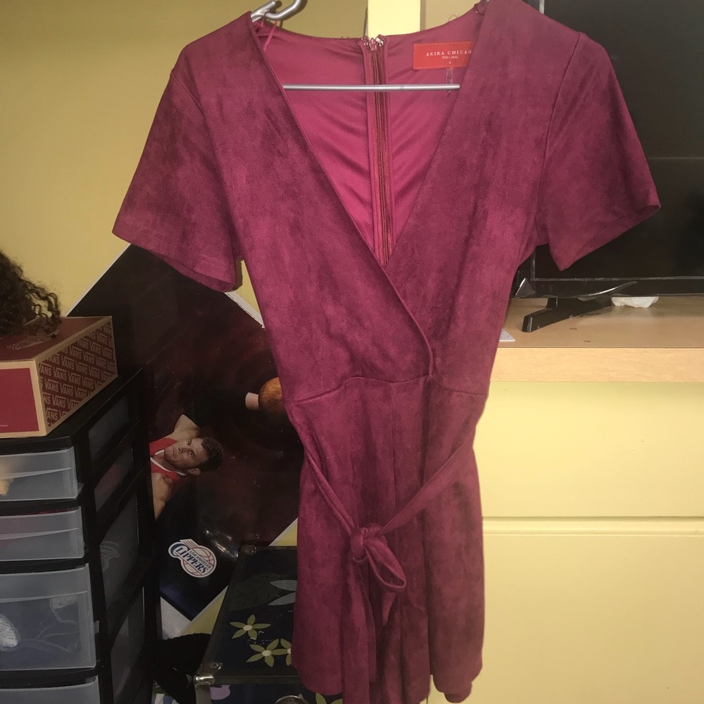 Berry Suede Romper